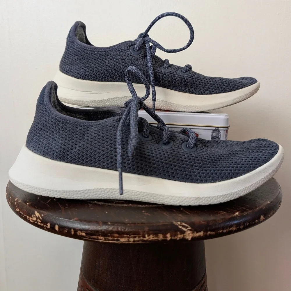 Allbirds Tree Runners Navy Blue Eucalyptus Sneakers Womens Size 9‎ TR W9